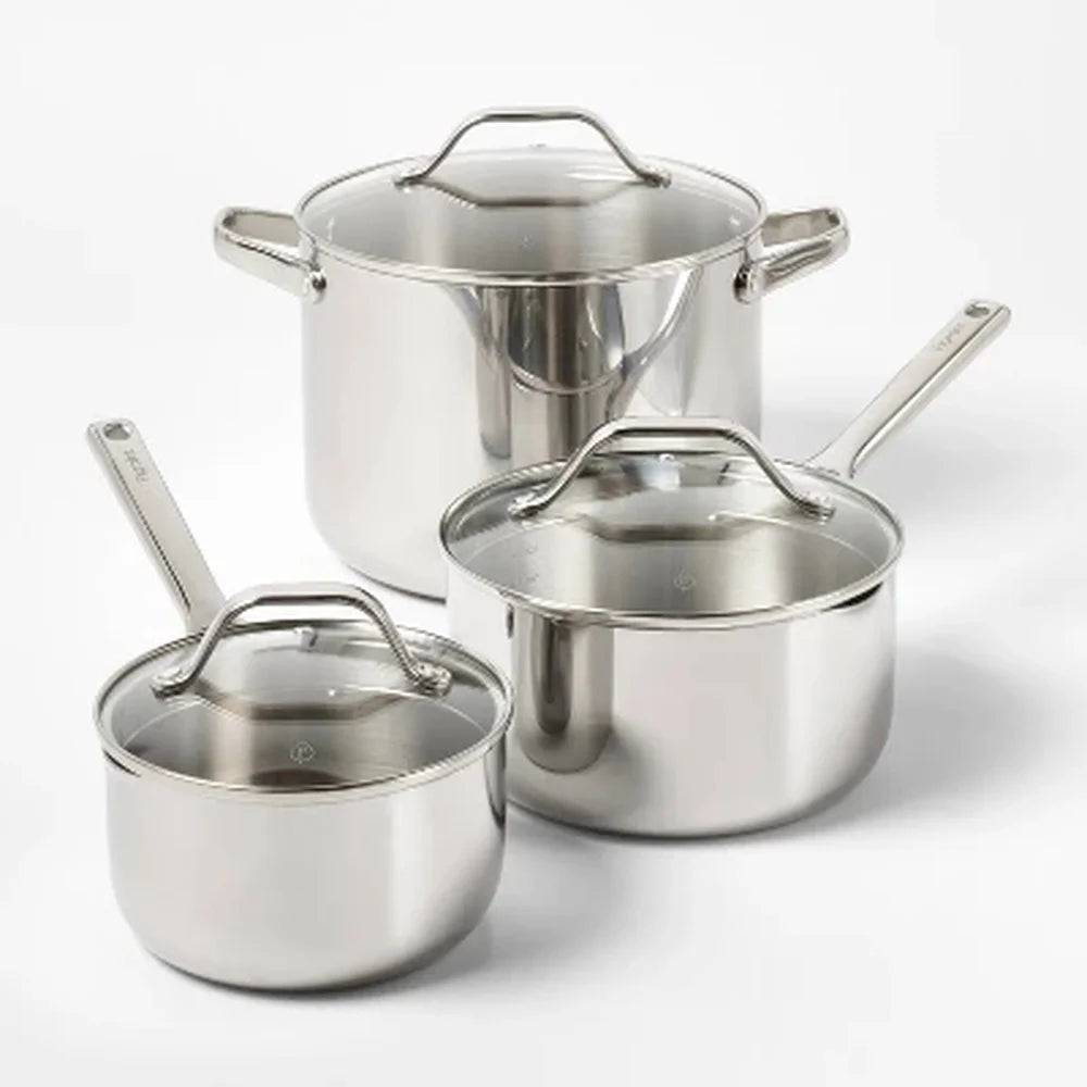 12pc Stainless Steel Nonstick Cookware Set, Oven Safe