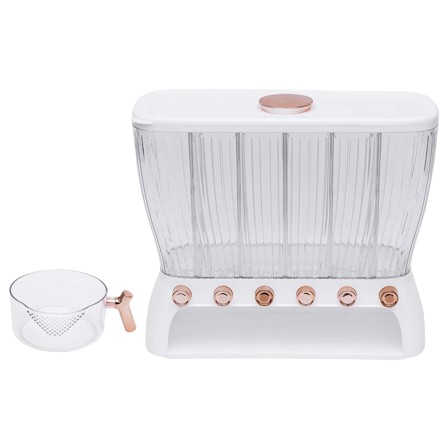 Multi Container Dry Food Dispenser, Large Capacity w/Removable Lid
