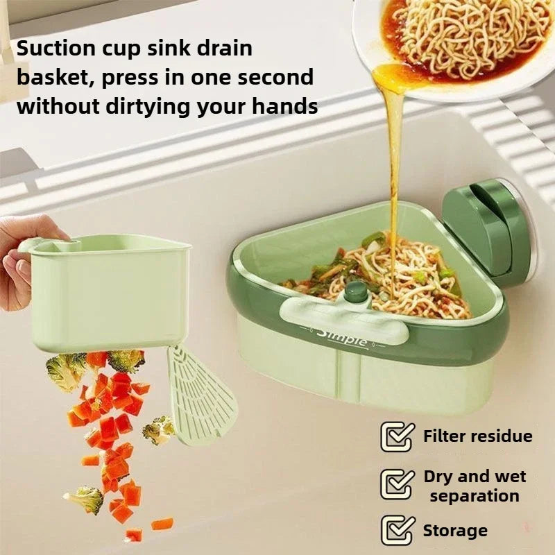C‌orner Kitchen Sink Strainer Basket