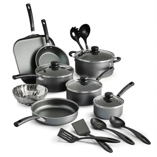 18 Pc Nonstick Stainless Steel Cookware Set w/Utensils