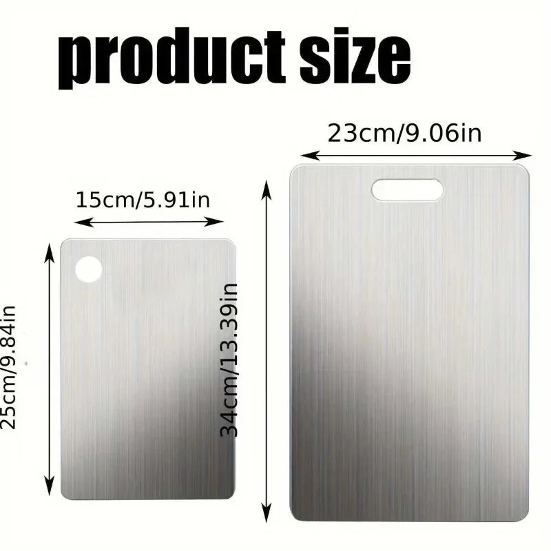 2pcs Stainless Steel Cutting Board Set - Heavy Duty Non-Slip | BPA Free & Rust Proof