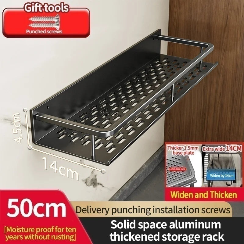 Aluminum Wall Mounted Kitchen Shelf Organizer - Rust & Moisture Resistant