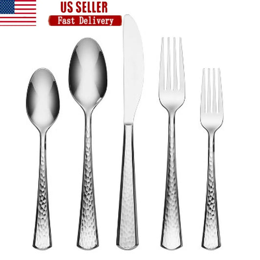 20pc Stainless Steel Flatware Set, Modern Service for 4
