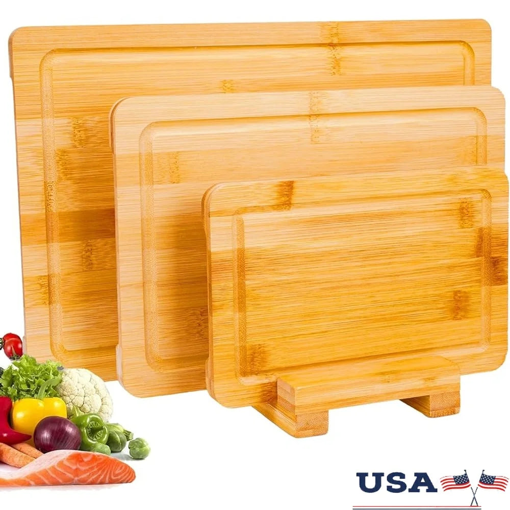3 Pc Bamboo Cutting Board Set