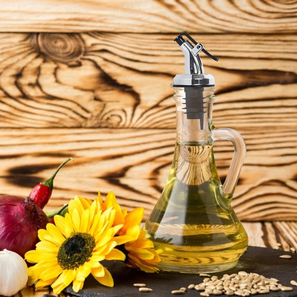 Leak-proof Plastic Vinegar & Oil Bottle Pour Spout w/Stopper