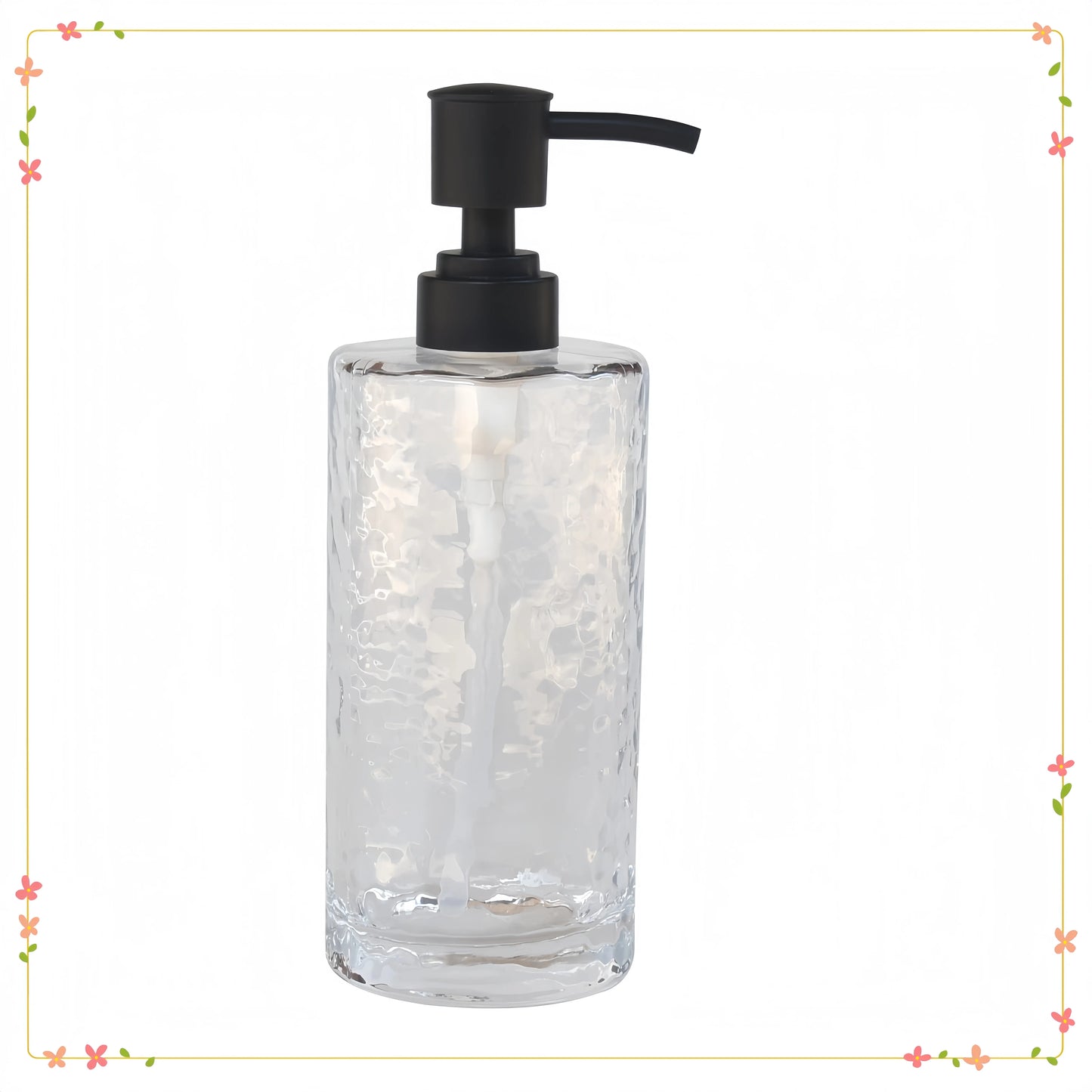 3-Pack Elegant Hammered Glass Soap Dispenser