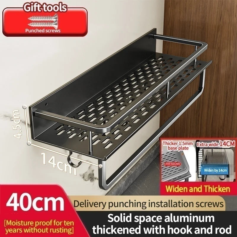 Aluminum Wall Mounted Kitchen Shelf Organizer - Rust & Moisture Resistant
