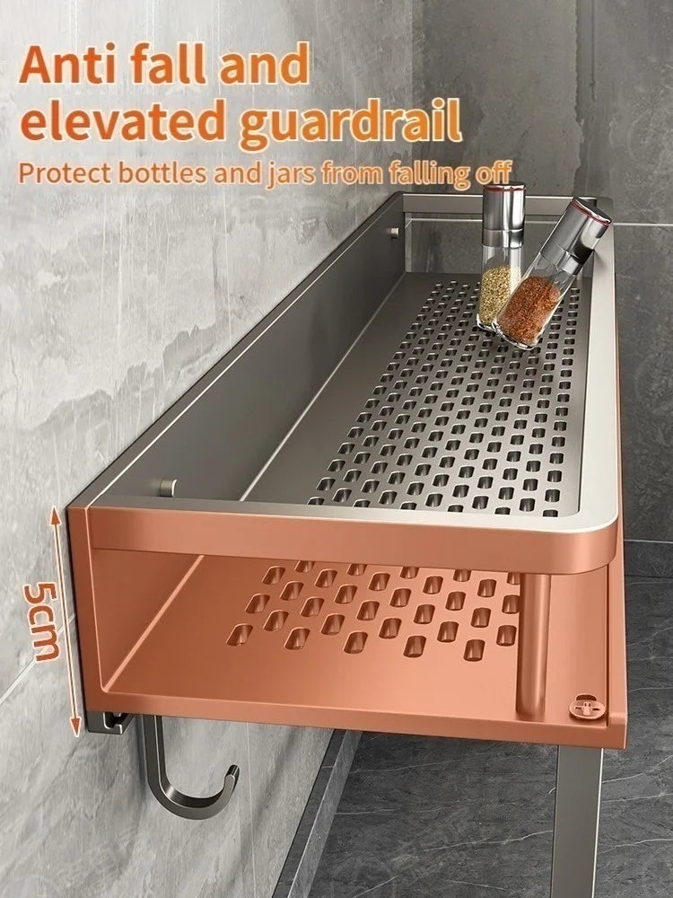 Aluminum Wall Mounted Kitchen Shelf Organizer - Rust & Moisture Resistant