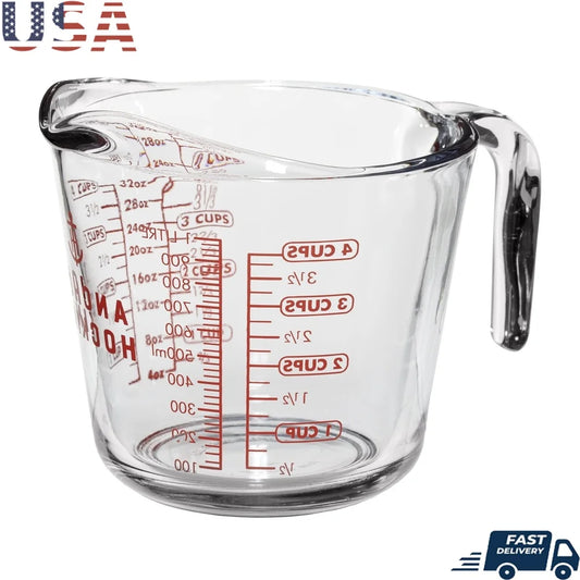 Durable Glass Measuring Cup, 4 Cup Capacity