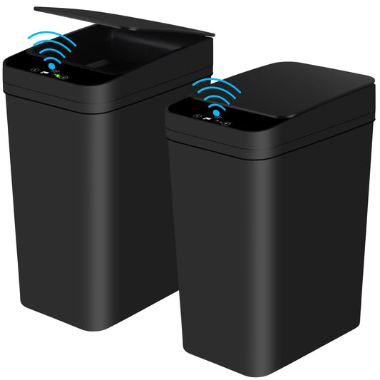 2 Pack 12L Kitchen/Bath Slim Garbage Can with Motion Sensor Lid