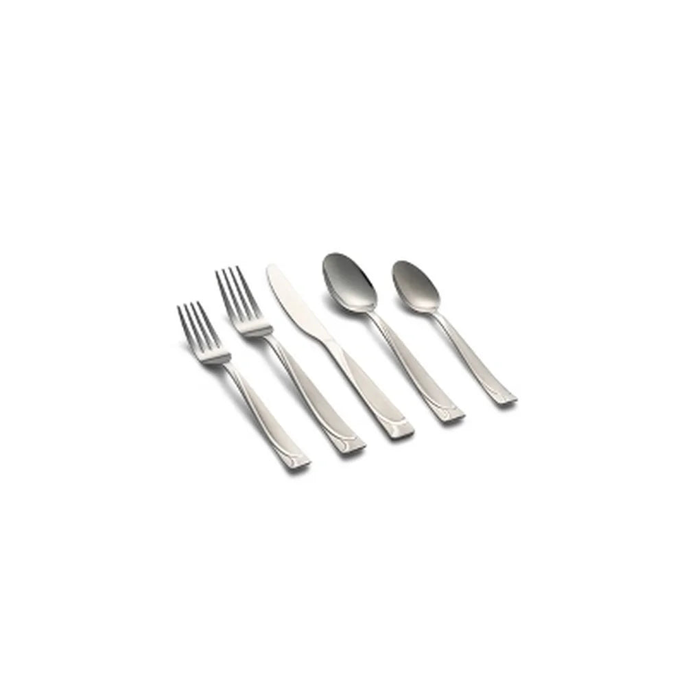 41pc Stainless Steel Flatware Set with Chrome Holder, Service for 8
