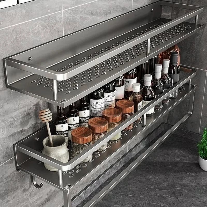 Aluminum Wall Mounted Kitchen Shelf Organizer - Rust & Moisture Resistant