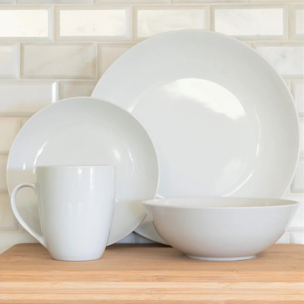 16-Pc Ceramic Dinnerware Set  - Plates, Bowls, & Mugs