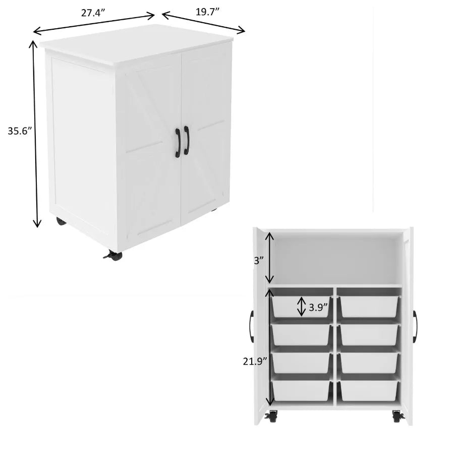 Kitchen Island on Wheels with Storage Cabinet