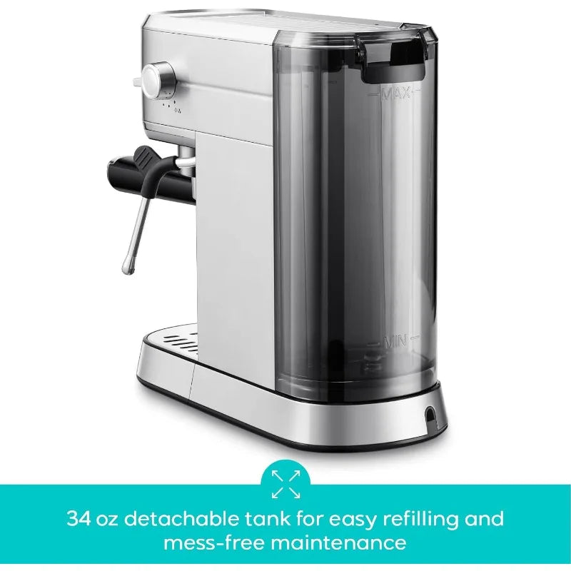 Espresso Machine With Steam Milk Frother, Stainless Steel