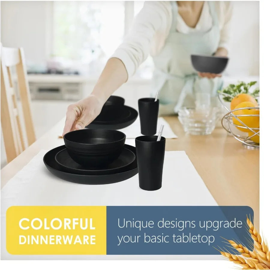 80 Pc Plastic Dinnerware Set for 8