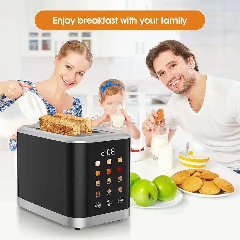 Smart Digital Bread Toaster with Touch Screen LCD Display - Wide Slot