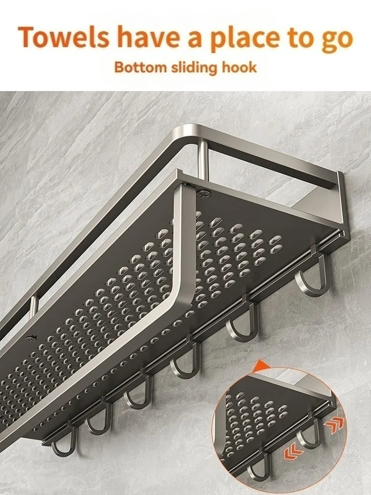 Aluminum Wall Mounted Kitchen Shelf Organizer - Rust & Moisture Resistant