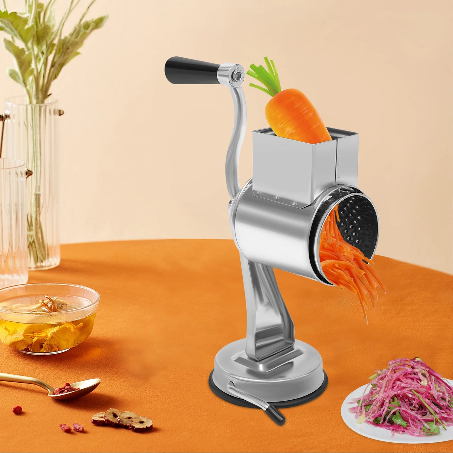 5-Blade Stainless Steel Rotary Vegetable Grater