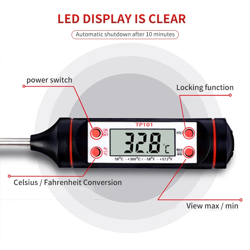 Digital Thermometer w/ Electronic Probe