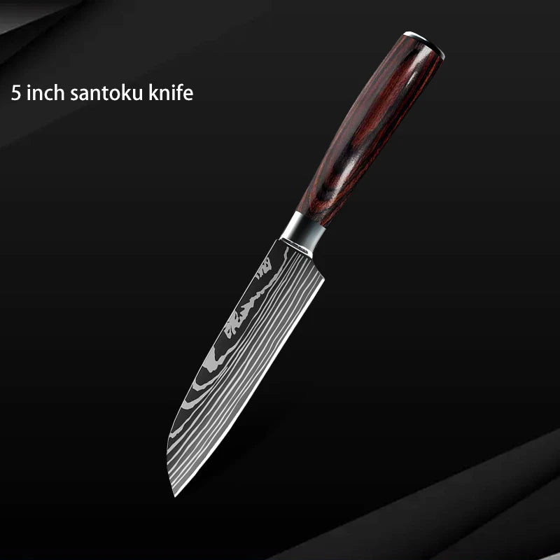 10pc High Carbon Stainless Steel Damascus Knife Set