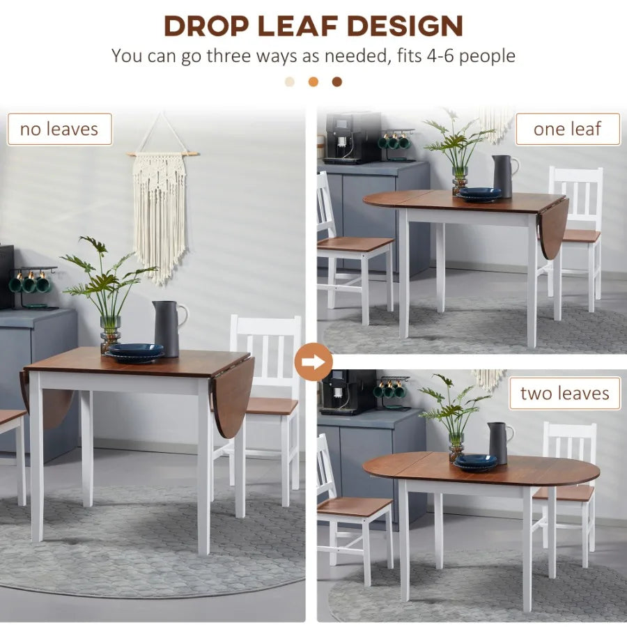 Solid Wood Kitchen Drop Leaf Table
