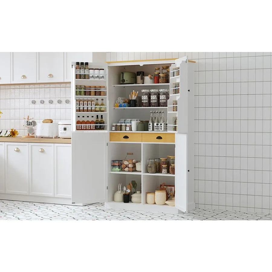 Freestanding Kitchen Pantry with Drawers