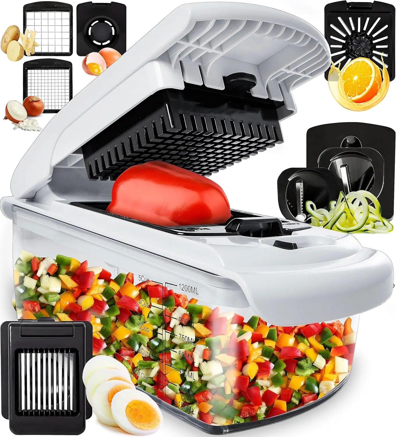 Vegetable/Food Chopper/Spiral Cutter with Container