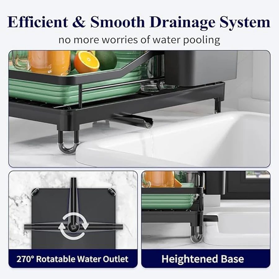 Double-layer dish drying rack