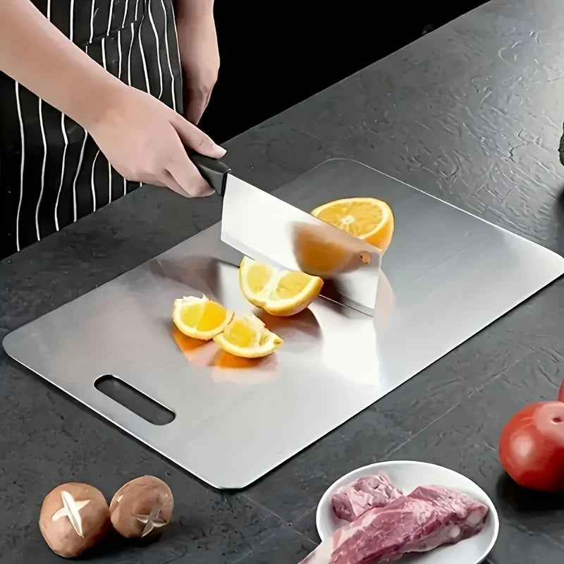 2pcs Stainless Steel Cutting Board Set - Heavy Duty Non-Slip | BPA Free & Rust Proof