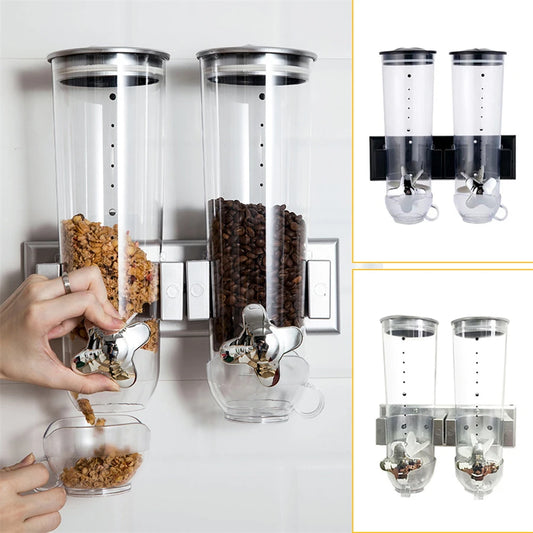 Wall-mounted 2 Barrel Cereal Dispenser