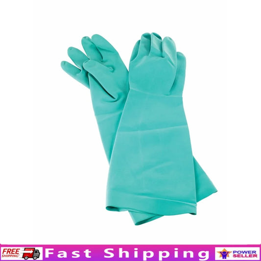Elbow-Length Dishwashing Gloves, Rubber Textured Grip, Cotton Lined