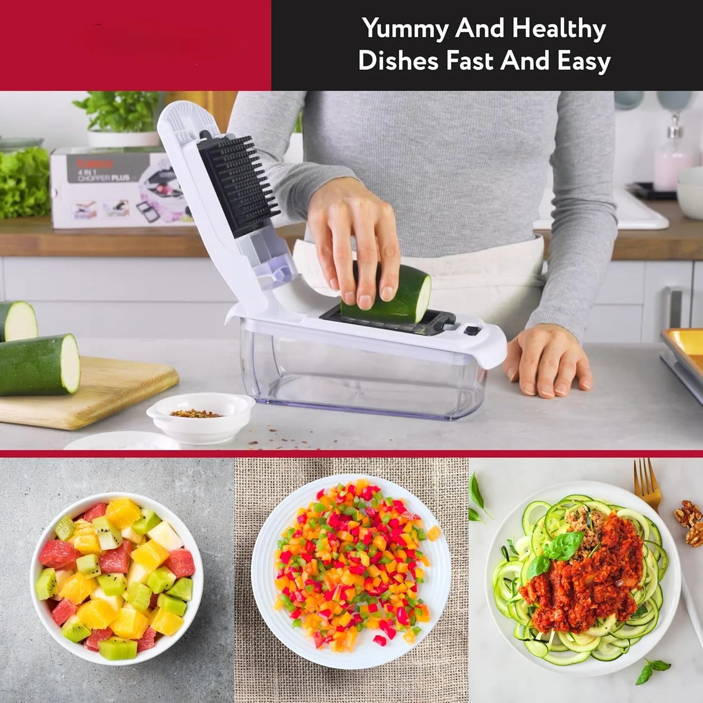 Vegetable/Food Chopper/Spiral Cutter with Container