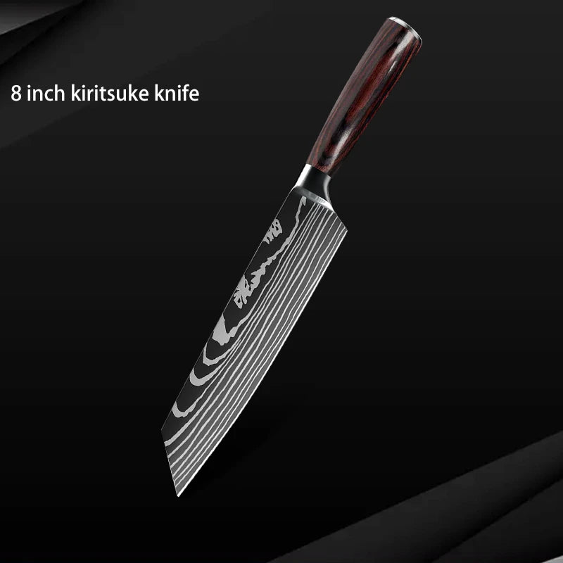 10pc High Carbon Stainless Steel Damascus Knife Set