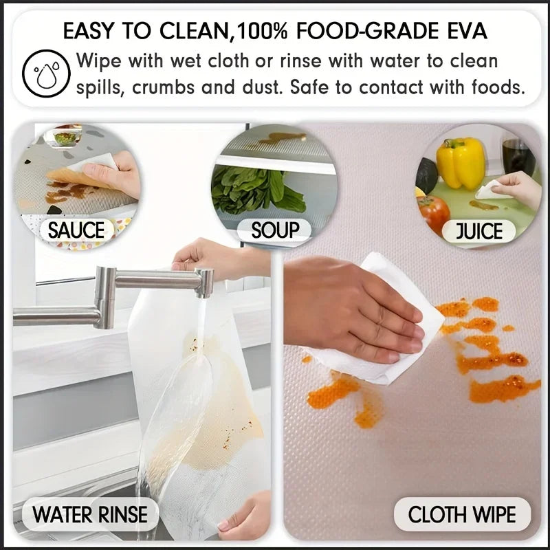 4PCS EVA Waterproof Refrigerator Shelf/Drawer Liner Mat