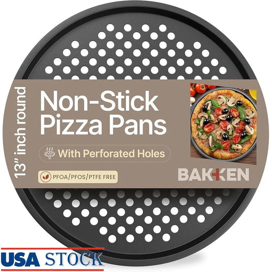 Premium Non-Stick Pizza Pan, Perforated Carbon Steel