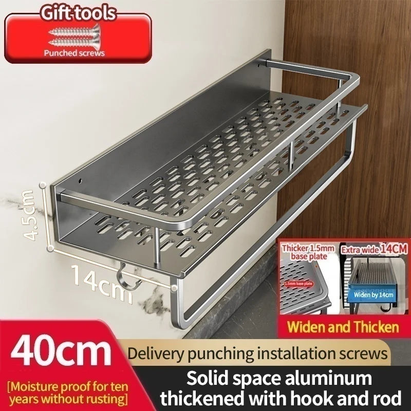 Aluminum Wall Mounted Kitchen Shelf Organizer - Rust & Moisture Resistant