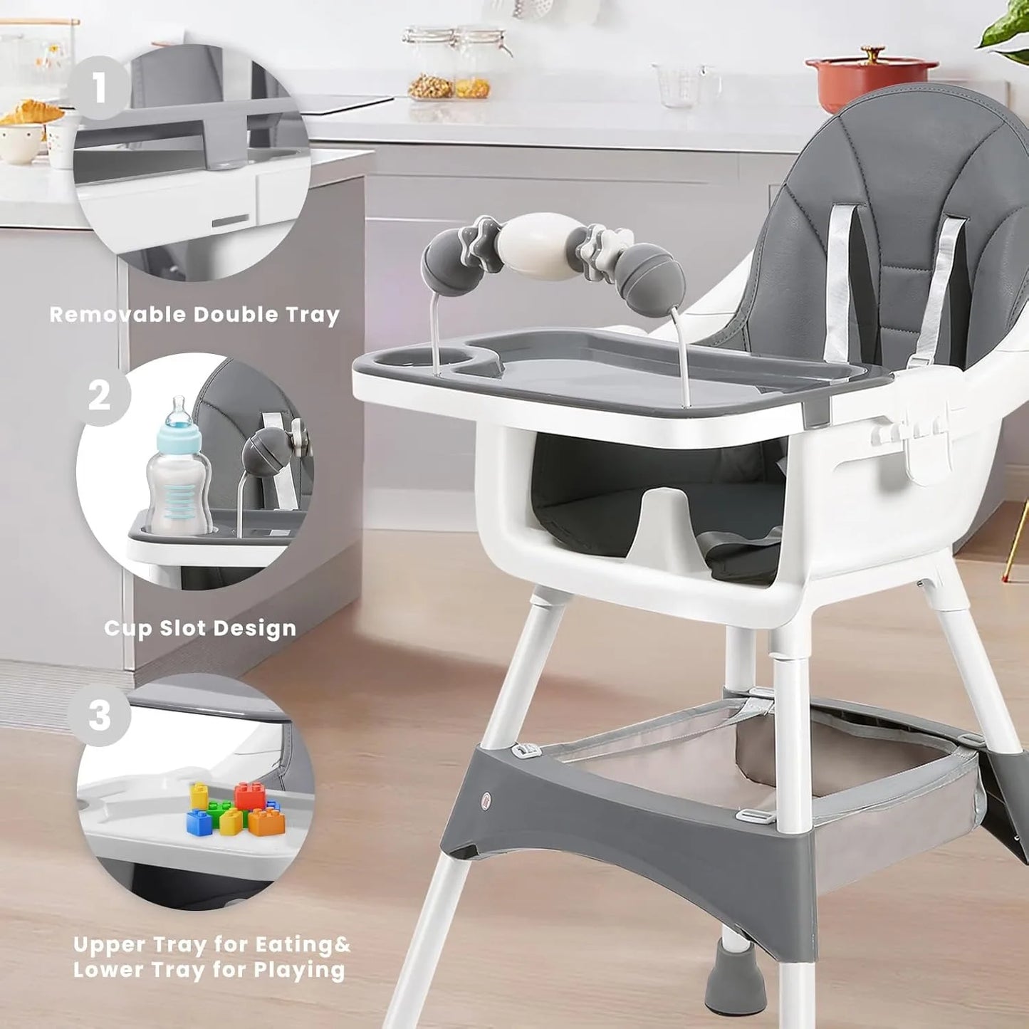 Convertible Foldable High Chair – (6 Months-3 Years)