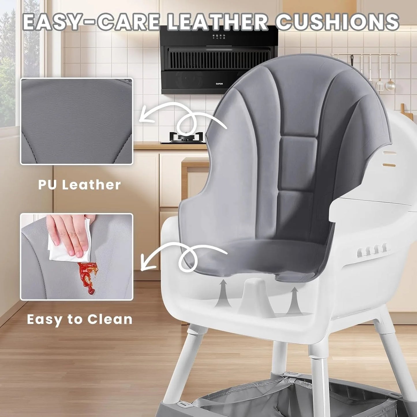 Convertible Foldable High Chair – (6 Months-3 Years)