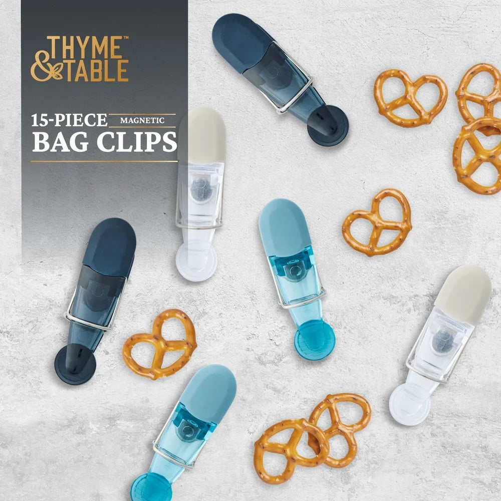 15 Piece Magnetic Bag Clips Set