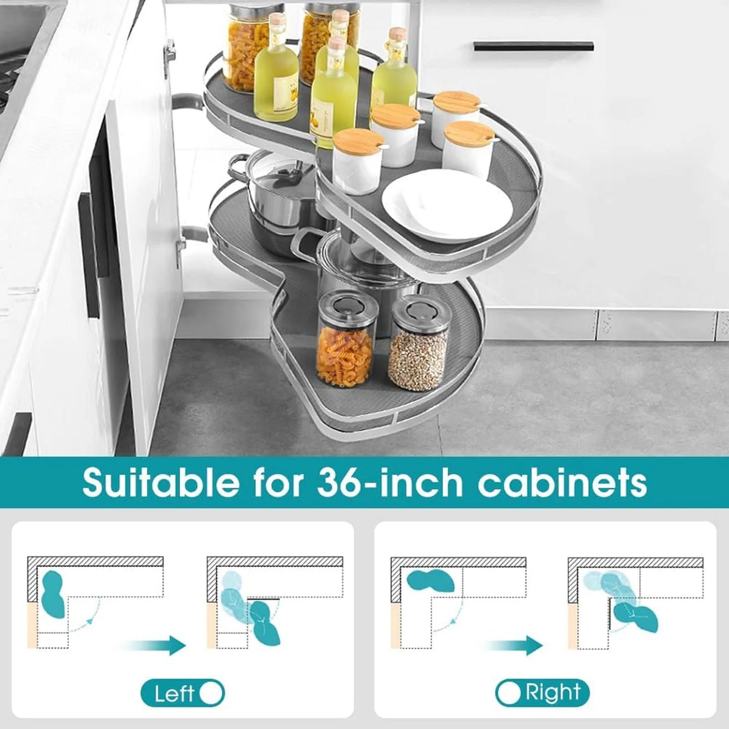 2 Tier Swing Out Corner Cabinet Organizer