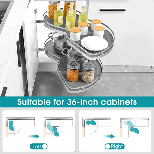 2 Tier Swing Out Corner Cabinet Organizer