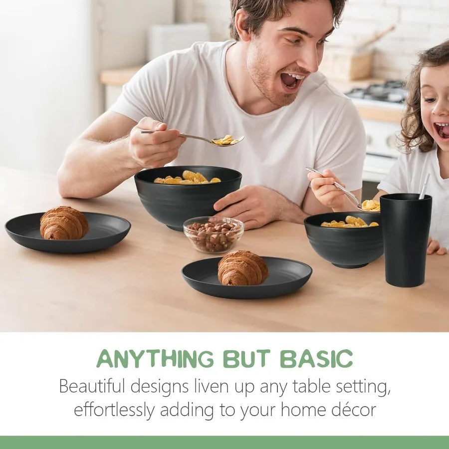 80 Pc Plastic Dinnerware Set for 8